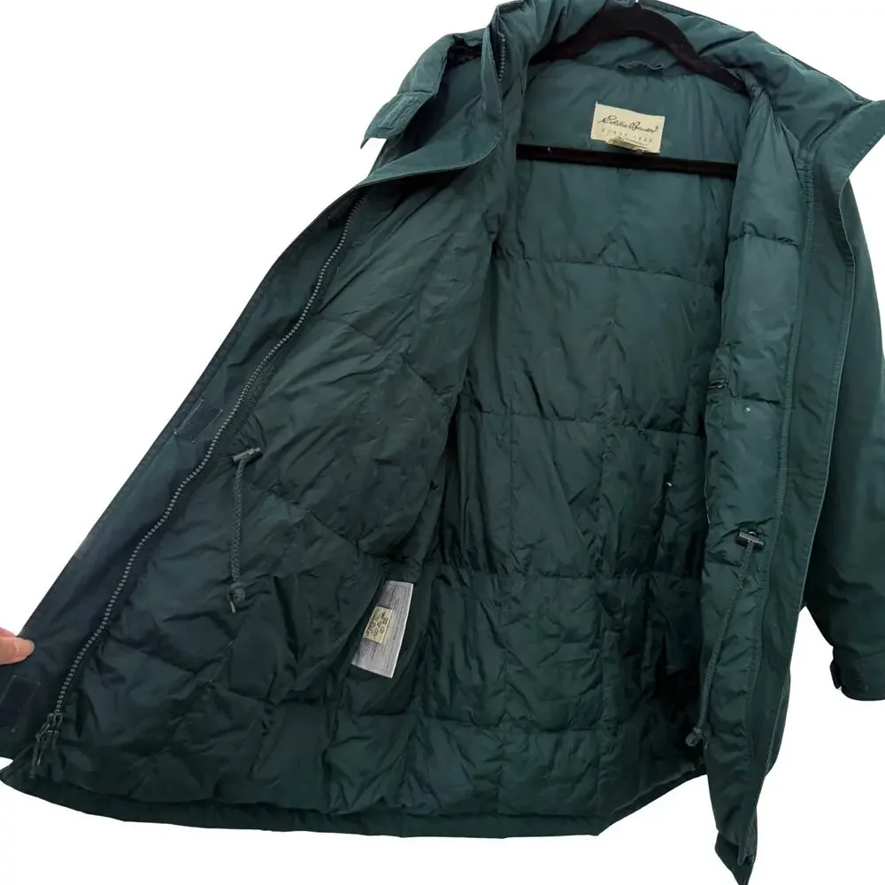 Eddie Bauer Green Snowline Goose Down Puffer Jacket Medium Gorpcore Vintage 90s